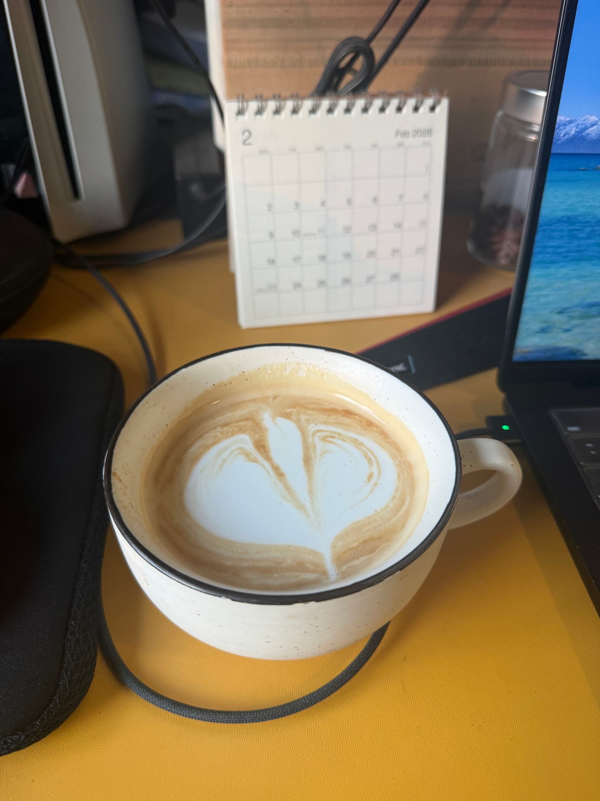 Latte art from February 8, 2026